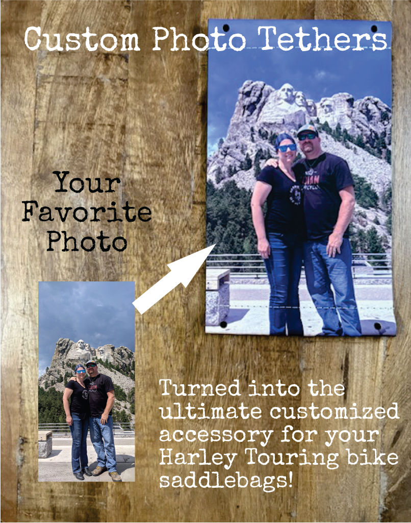Custom Photo Saddlebag Tethers for Harley Touring Models