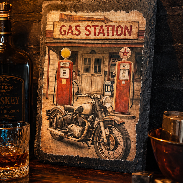 Classic Gas Station Biker Decor