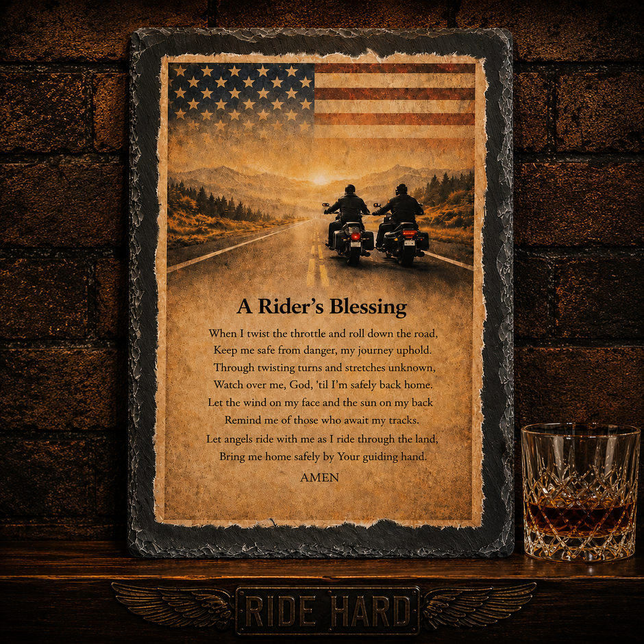 Biker's Blessing Slate Decor