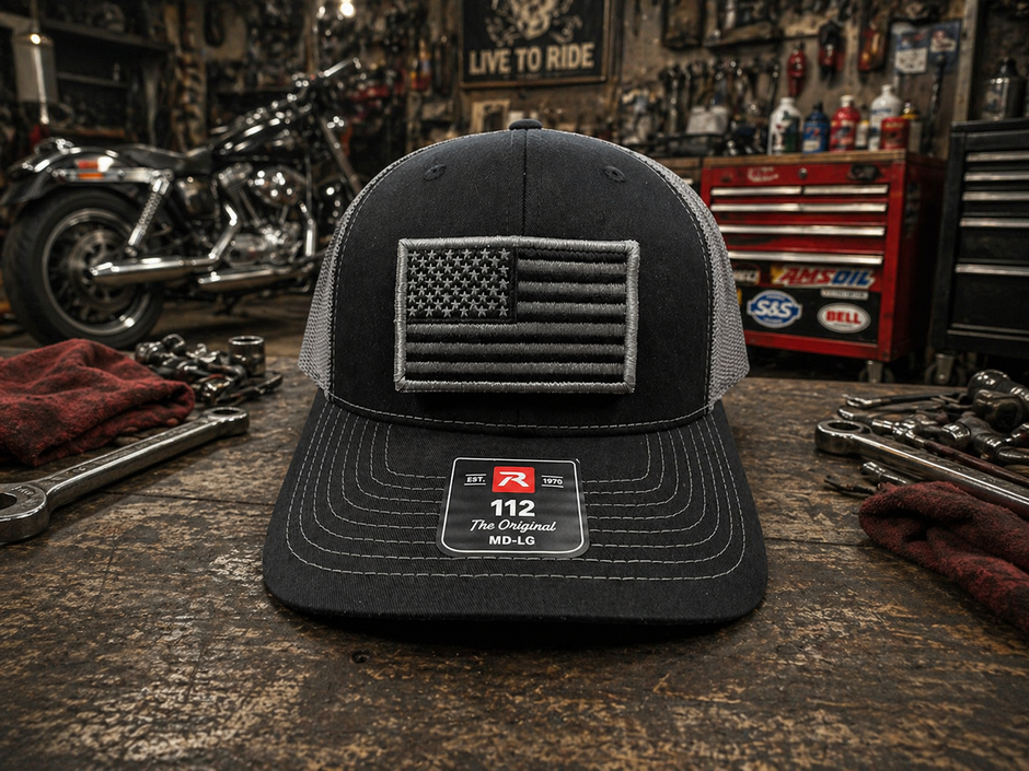 American Flag Patch Snapback Hat