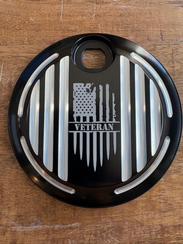Billet Aluminum Veteran Flag Fuel Door
