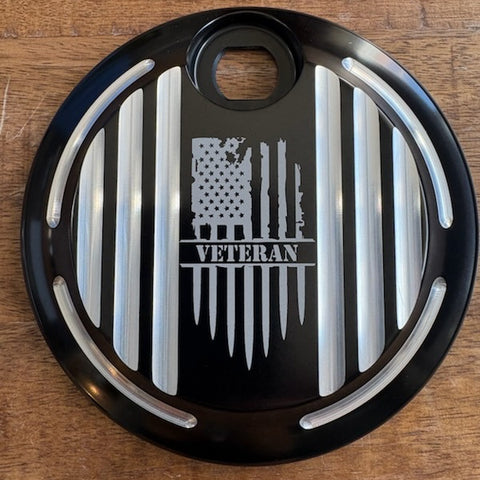 Billet Aluminum Veteran Flag Fuel Door