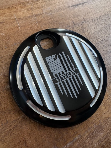 Billet Aluminum Veteran Flag Fuel Door
