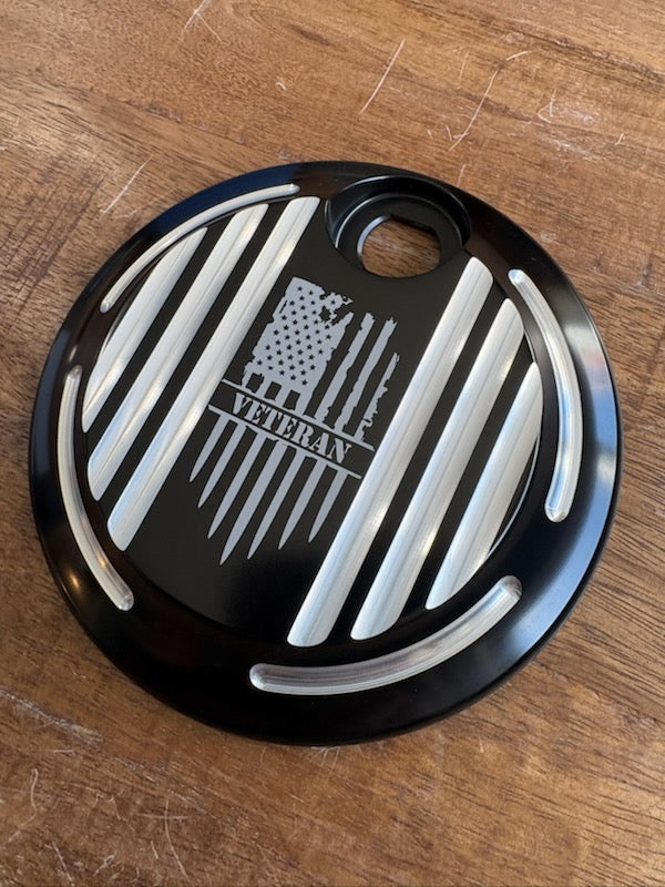 Billet Aluminum Veteran Flag Fuel Door