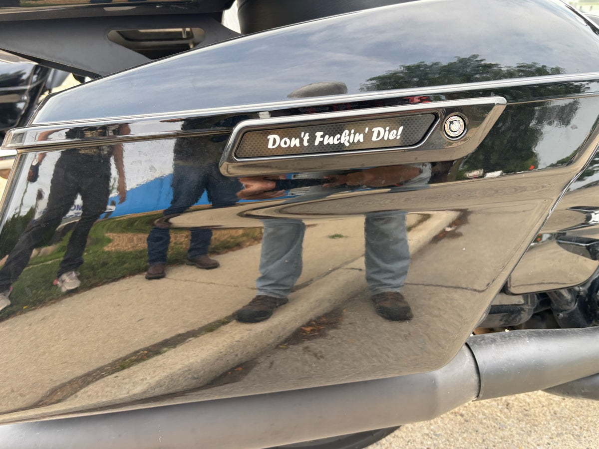 Don't Fuckin' Die Reflector Inserts for Harley Touring