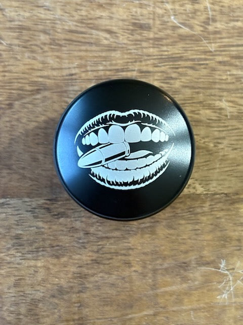 Kiss My Brass Smooth Black Front Axle Nut Covers for Harley Davidson Motorcycles