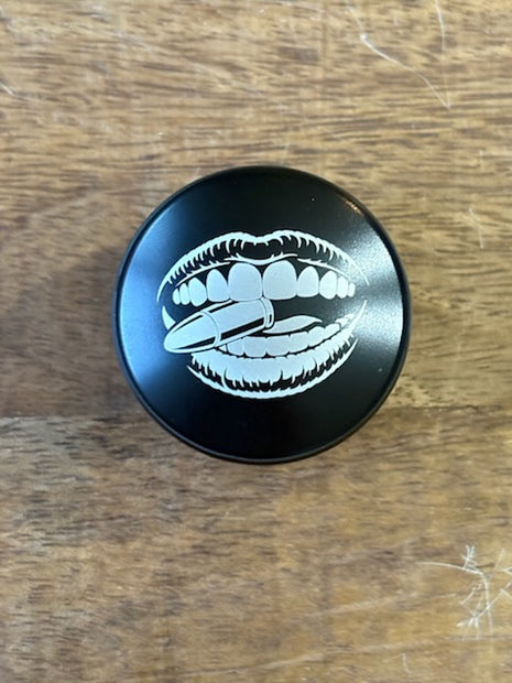 Kiss My Brass Smooth Black Front Axle Nut Covers for Harley Davidson Motorcycles