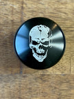 Skull Rider Smooth Black Front Axle Nut Covers for Harley Davidson Motorcycles