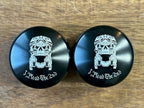 Plead the 2nd Smooth Black Front Axle Nut Covers for Harley Davidson Motorcycles
