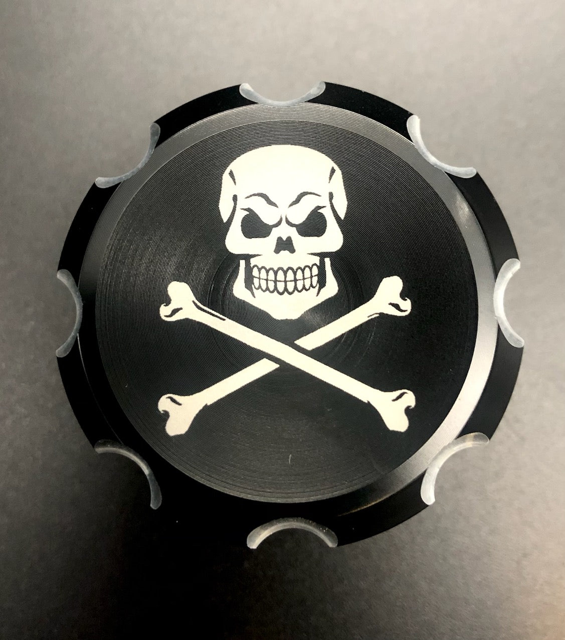 Skull and Crossbones Contrast Cut Front Axle Nut Covers for Harley Davidson Motorcycles