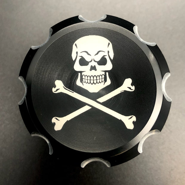 Skull and Crossbones Contrast Cut Front Axle Nut Covers for Harley Davidson Motorcycles