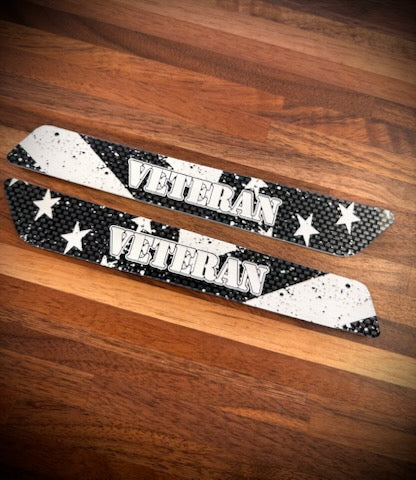 Veteran Flag Saddlebag Reflector Inserts for 2014 and Up Harley Touring Models