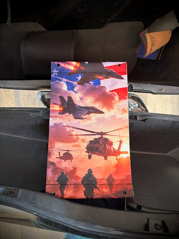Shock and Awe Military Themed Saddlebag Tethers for Harley Touring Models
