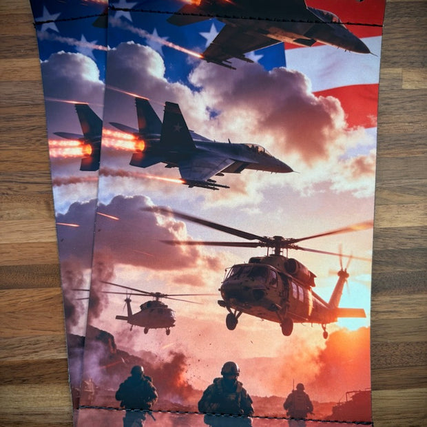 Shock and Awe Military Themed Saddlebag Tethers for Harley Touring Models