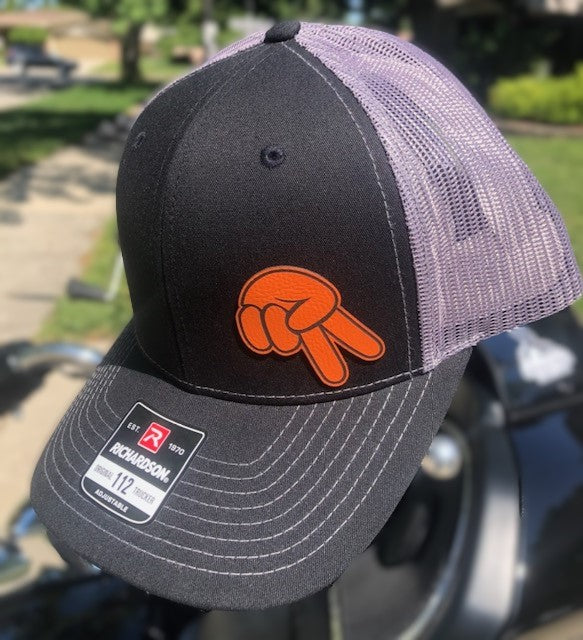 Orange/Black Biker Wave SnapBack Hat