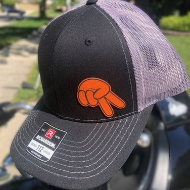 Orange/Black Biker Wave SnapBack Hat