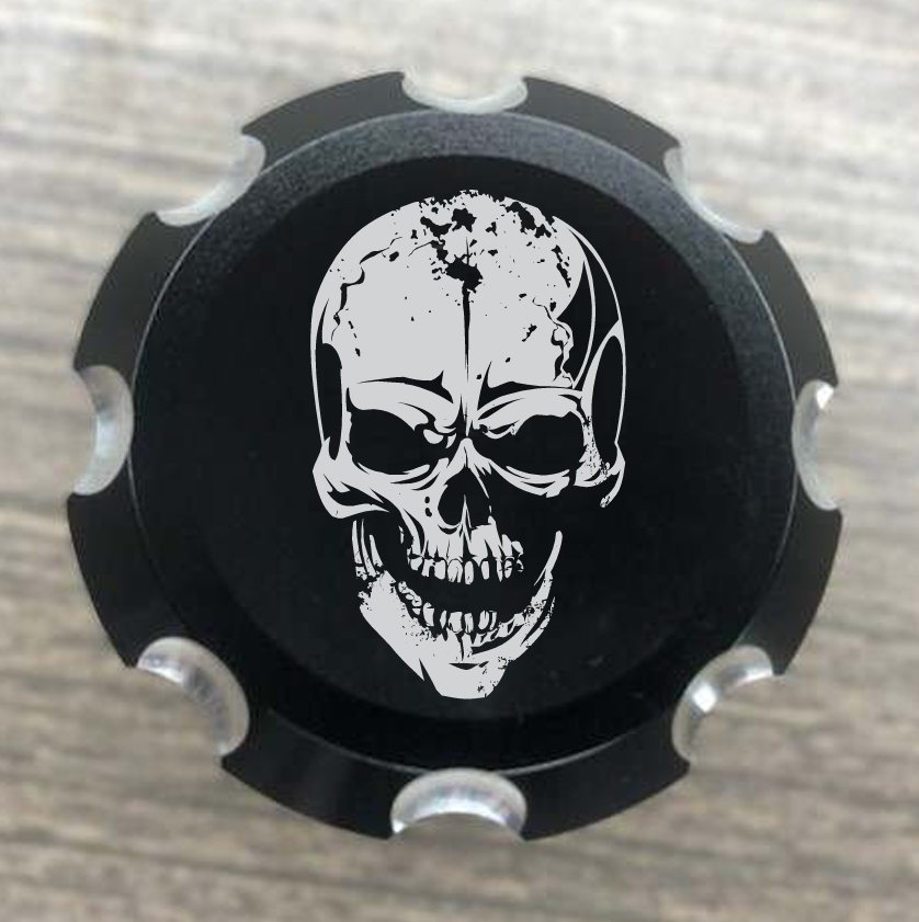Skull Rider Contrast Cut Front Axle Nut Covers for Harley Davidson Motorcycles