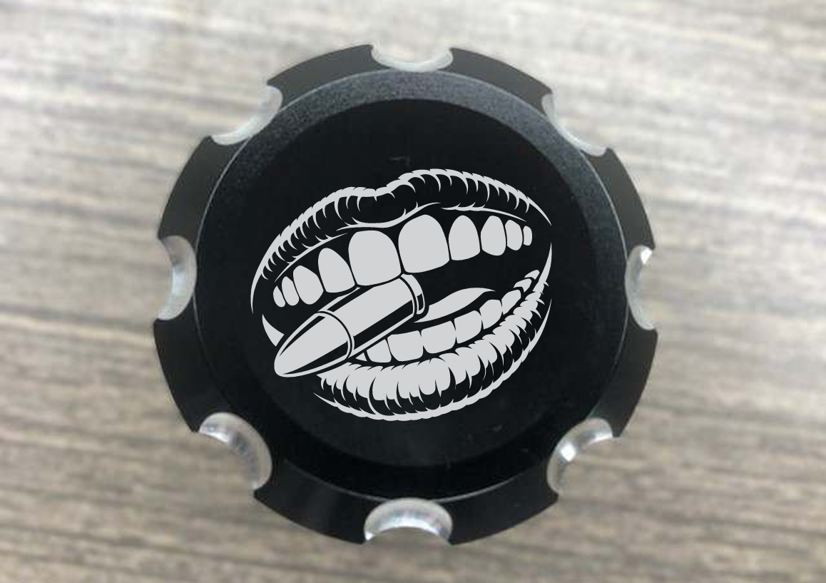 Kiss My Brass Contrast Cut Front Axle Nut Covers for Harley Davidson Motorcycles
