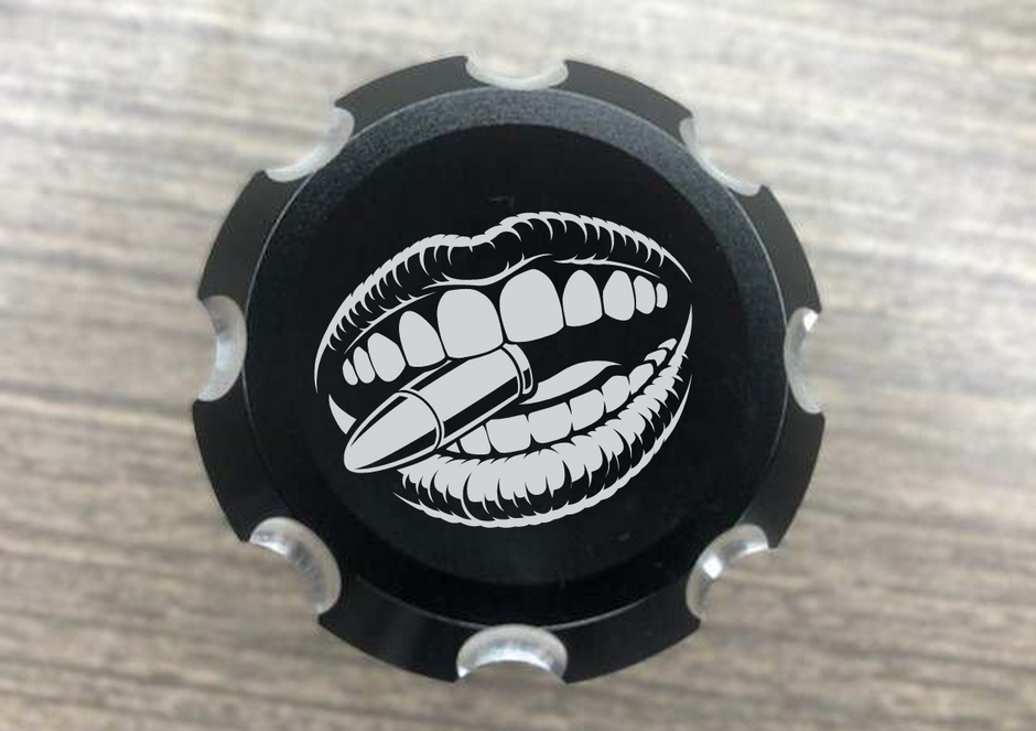 Kiss My Brass Contrast Cut Front Axle Nut Covers for Harley Davidson Motorcycles